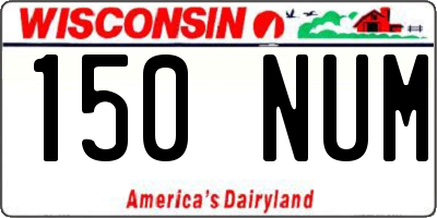 WI license plate 150NUM