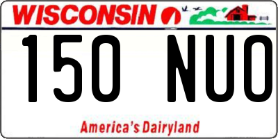 WI license plate 150NUO