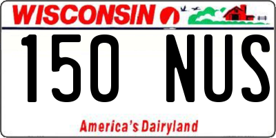 WI license plate 150NUS