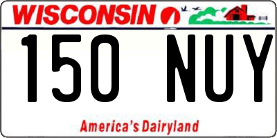 WI license plate 150NUY
