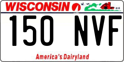 WI license plate 150NVF