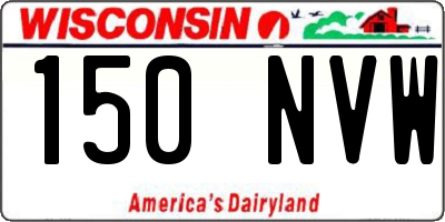 WI license plate 150NVW
