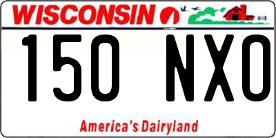 WI license plate 150NXO