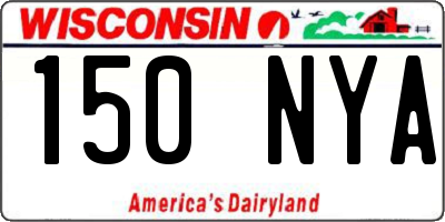 WI license plate 150NYA