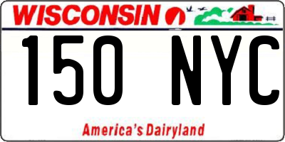 WI license plate 150NYC