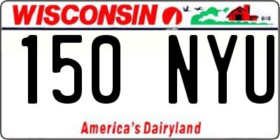 WI license plate 150NYU