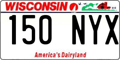 WI license plate 150NYX
