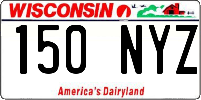 WI license plate 150NYZ