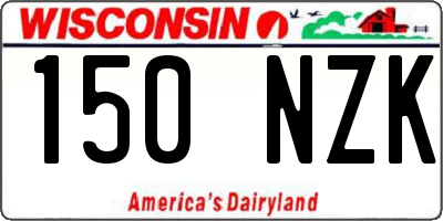 WI license plate 150NZK