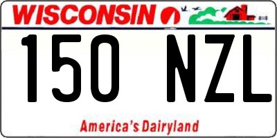 WI license plate 150NZL