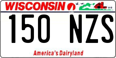 WI license plate 150NZS