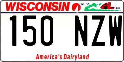 WI license plate 150NZW