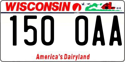 WI license plate 150OAA