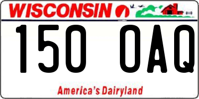 WI license plate 150OAQ