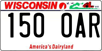 WI license plate 150OAR