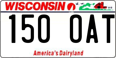 WI license plate 150OAT
