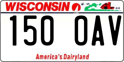WI license plate 150OAV