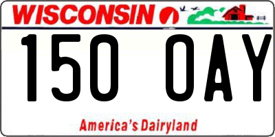 WI license plate 150OAY