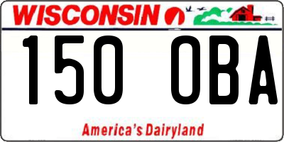 WI license plate 150OBA