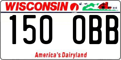 WI license plate 150OBB