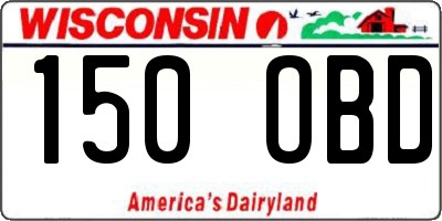 WI license plate 150OBD