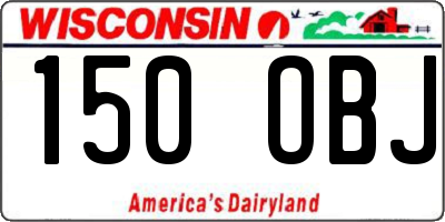 WI license plate 150OBJ