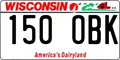 WI license plate 150OBK
