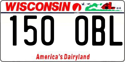 WI license plate 150OBL