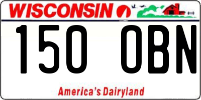 WI license plate 150OBN