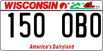WI license plate 150OBO