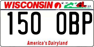 WI license plate 150OBP