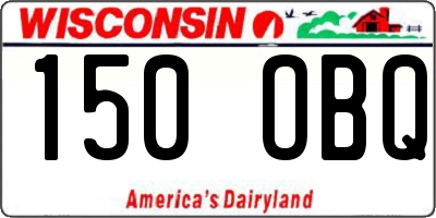 WI license plate 150OBQ