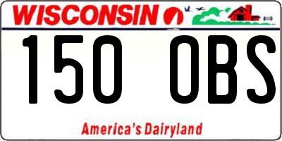 WI license plate 150OBS