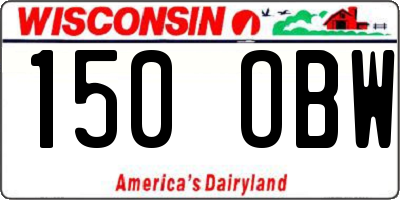 WI license plate 150OBW