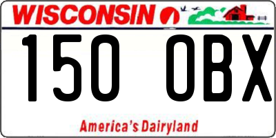 WI license plate 150OBX