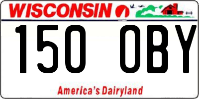 WI license plate 150OBY