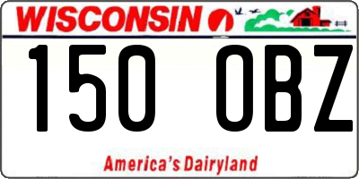 WI license plate 150OBZ