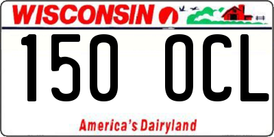 WI license plate 150OCL