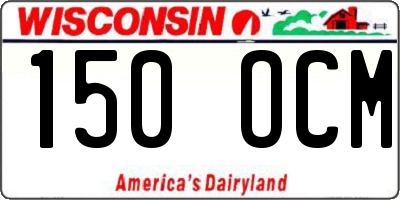 WI license plate 150OCM