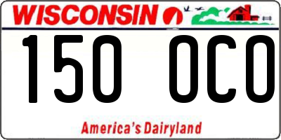WI license plate 150OCO