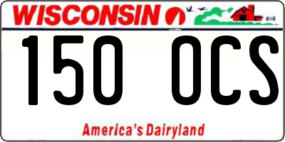 WI license plate 150OCS