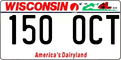 WI license plate 150OCT