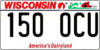WI license plate 150OCU