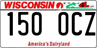 WI license plate 150OCZ