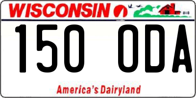 WI license plate 150ODA
