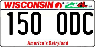 WI license plate 150ODC