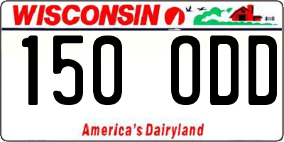 WI license plate 150ODD