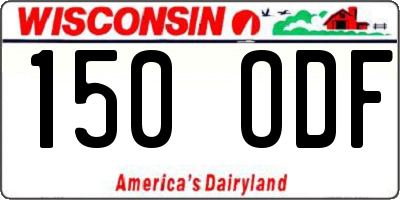 WI license plate 150ODF