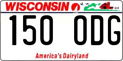 WI license plate 150ODG