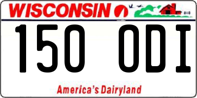 WI license plate 150ODI